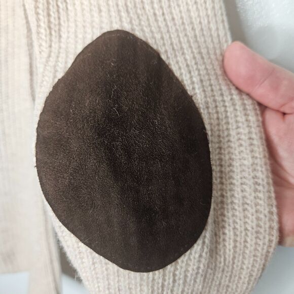 MADEWELL Women's 100% Merino Wool Sweater Medium Leather Elbow Patches Fisherman - Picture 4 of 7